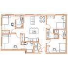 D1 Floor Plan - 4 Bedroom, 4 Bath | 4 Residents