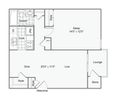 A1 | 1-Bedroom Floorplan