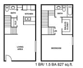 1BR/1.5BA