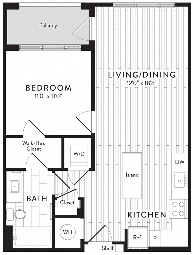 Floor Plan - A1 - 1 Bed_1 Bath