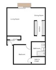 1x1 Standard- Floor Plan