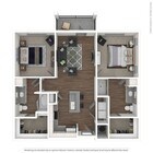 Two bedroom apartment in Charlotte, North Carolina.