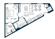 One Bedroom One Bath (613 SF)