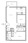 Two Bedroom, Two Bathroom 2D Floor Plan