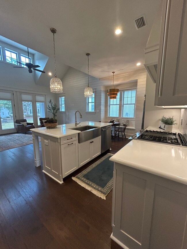 Cathedral ceiling, open-concept living space - 308 Dahlonega Dr Unit 21 Camellia Oaks