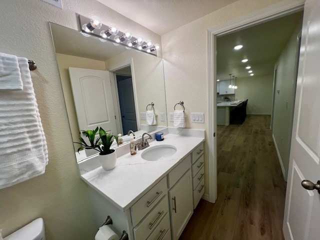 Bathroom sink & vanity with large mirror - 28011 E Otero Pl Unit Basement Apartment