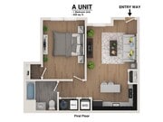 Unidad A - Primer plano - 1 cama/1 baño - 58 m2