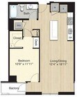 T61.1 - Grande, 1 cama, 1 baño con balcón