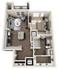 The Lamar, One Bedroom, 708 sqft, Stackable Washer/Dryer, Patio/Balcony, Walk-in Closet
