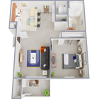 A1R- 1x1 floor plan Indy 7925