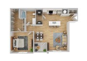 1 Bedroom | 1 Bath | 810 SF | Renovated