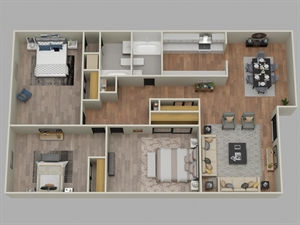 Floor Plan - 3 Bed 2 Ba Renovated