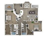 Two Bedroom Two Bath Floor Plan