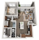 Chopin - A2.4 floor plan Hardy Yards Apartment Homes