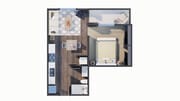 1 Bedroom - H Floor Plan