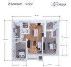 2 Bedroom - 972sf