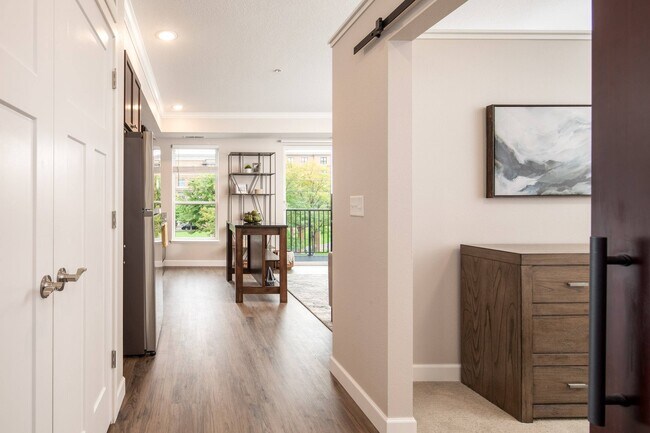 Hallway view inside model apartment home at The Whitley.