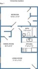 Plan 1 - 1 bed, 1 bath
