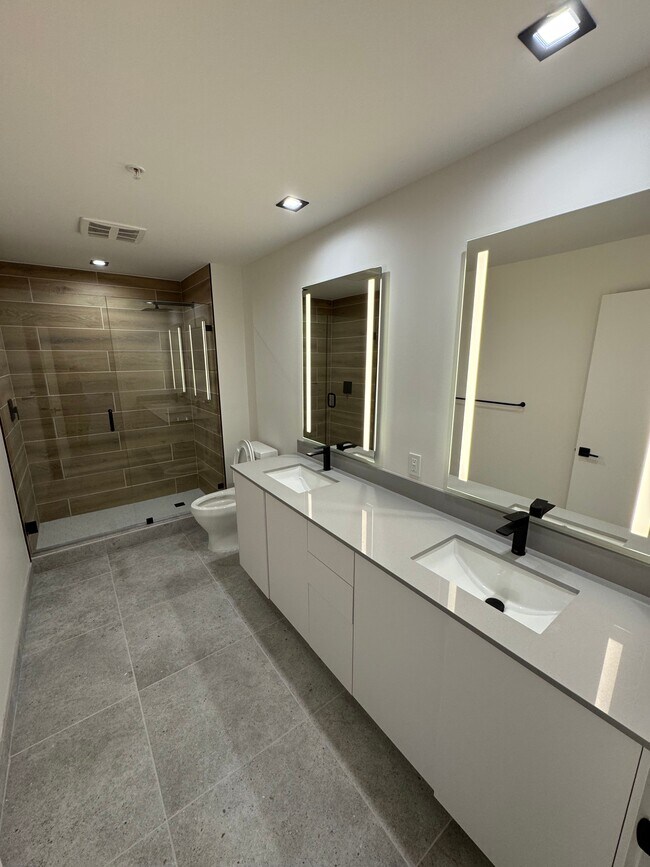 Master Bathroom Double Sink - 81 NW 30th St Apartments Unit B2
