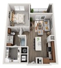 Domingo - A3 floor plan Hardy Yards Apartment Homes