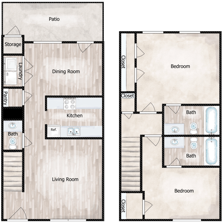 2b2.5b_1085_880095.png - 2 Bedroom Townhome