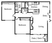 2BR/1BA