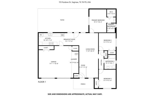 Photo - Charming 3-Bed, 2-Bath Home in Saginaw with Garage