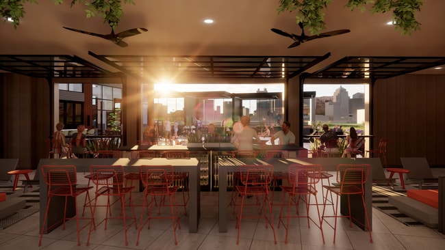 The Terrazza Rooftop lounge with downtown Columbus views.