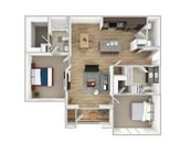B1 Tupelo_2Bed_2Bath_1169 Sq Ft