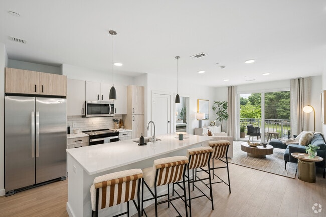 2BR, 2BA - 1,155SF - Kitchen/ Living Room
