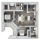 B4 floor plan 850 Living