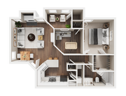 1 BR x 1 BA with Washer/Dryer C