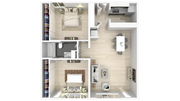 2 Bedroom x 1 Bathroom