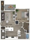 One Bedroom One Bath Floor Plan