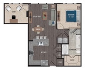 A6-1x1 floor plan 1414 Texas Downtown