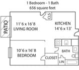 1BR/1BA