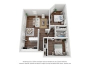 Two bedroom - 882 square feet