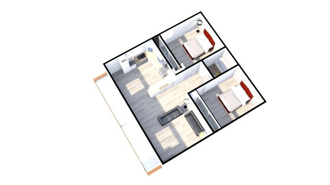Floor Plan - 16651 Bartlett Ln Apartments Unit 4