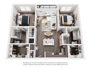 2 habitaciones/2 baños