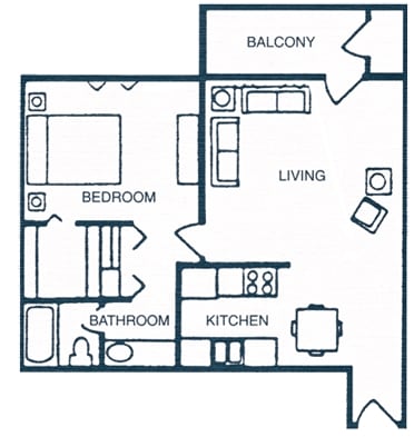 1BR/1BA - Plan D