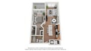 A 3D floor plan rendering of The Wisteria.
