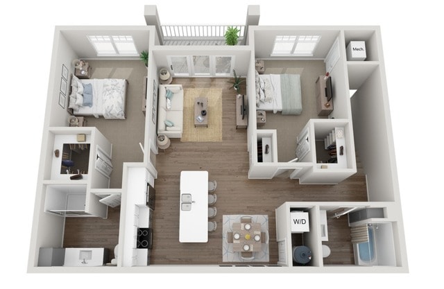 Floor Plan 2D | Seasons at River View | Apartments in Pleasant Prairie, WI - 2D