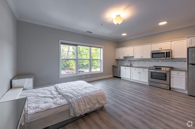 Cedar Village -Studio, 521SF - Kitchen & Living Room