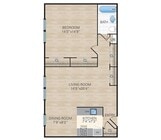 1 Bedroom, 1 Bath. 850 Sq. Ft.