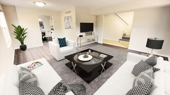 Foxpointe free-flow floor plan with 2 or 3 bedrooms upstairs