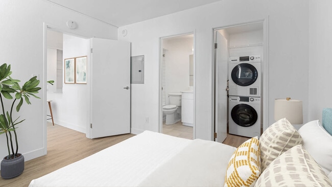 Bedroom with In-home Washer and Dryer
