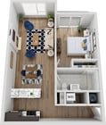 Explore the elegant design of this urban apartment, featuring a stylish open-concept layout.