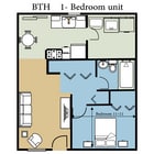 1 Bed Apt Floor Plan