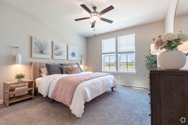 2BR, 2BA - 1,128SF Primary Bedroom