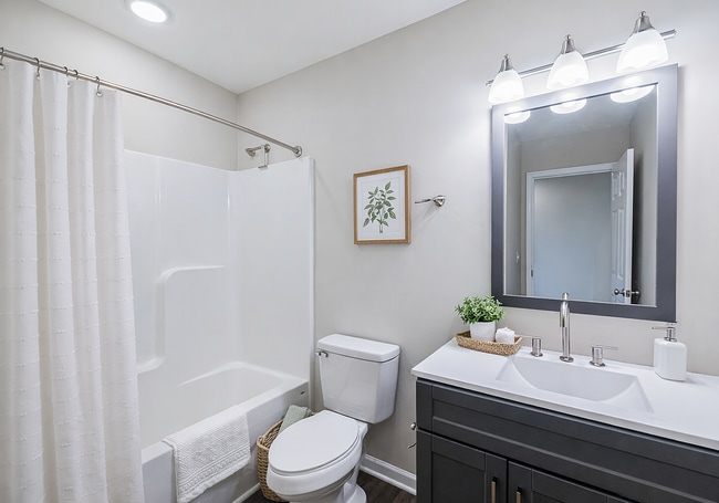 Modern bathroom with neutral tones - Blue Ridge Luxury Townhomes